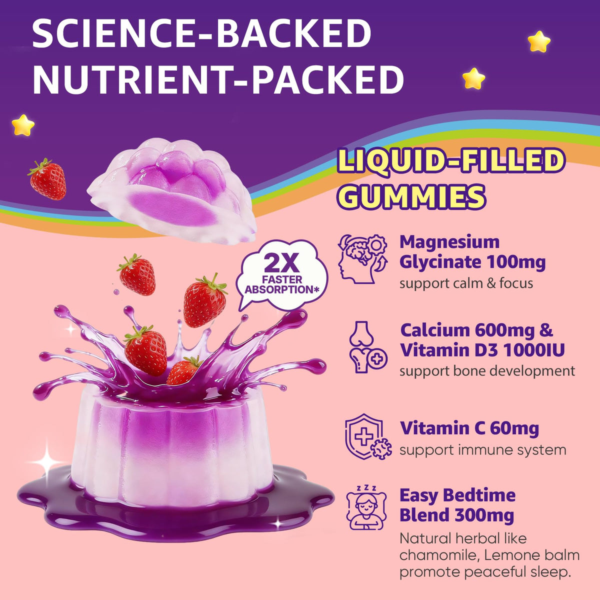 Gummies LILICARE pour enfants, texture et couleur