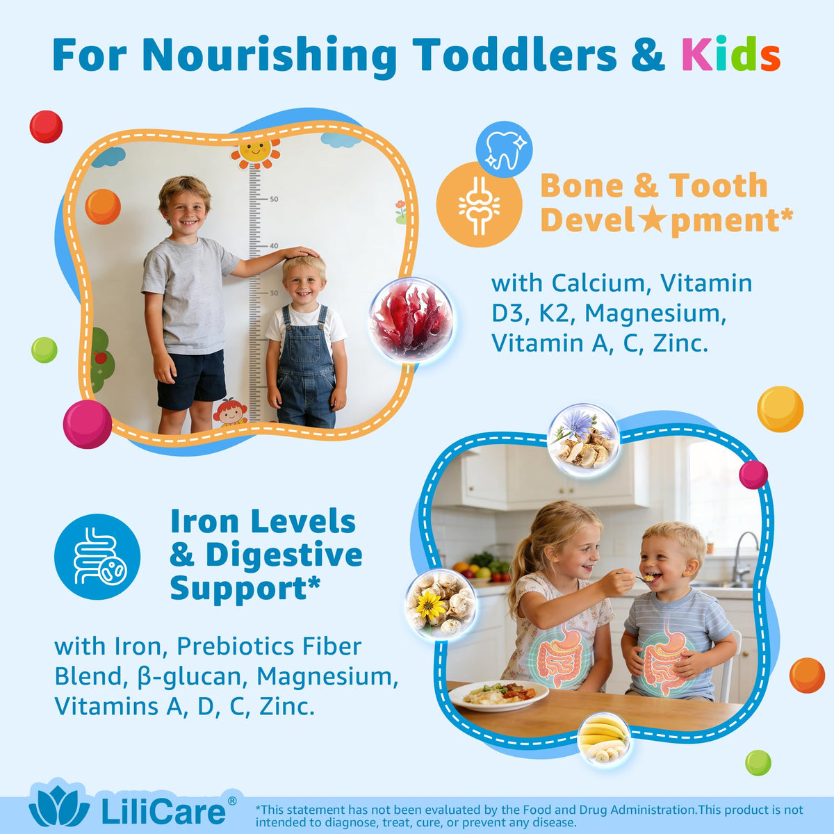 Gummies LILICARE sur fond blanc, présentation du produit