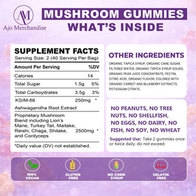Gummies Lion's Mane AJO MERCHANDISE avec des ingrédients naturels