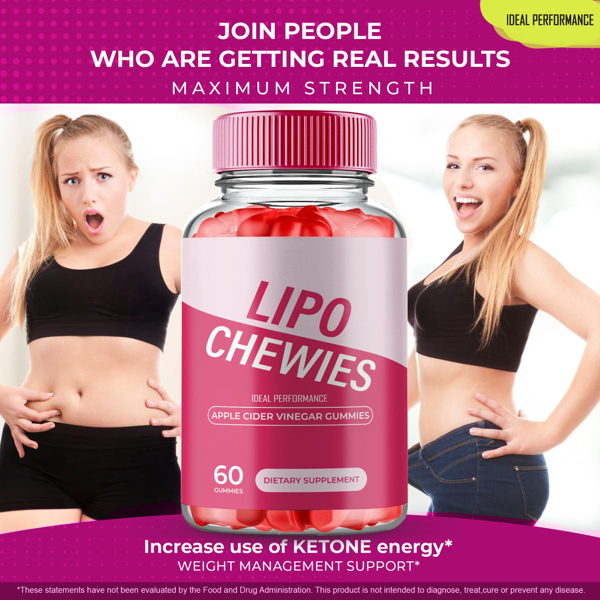 Gummies Lipo Chewies d'IDEAL PERFORMANCE dans une main