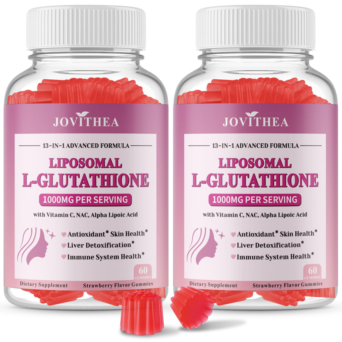 Gummies liposomales de glutathion JOVITHEA 1000mg, paquet de 120