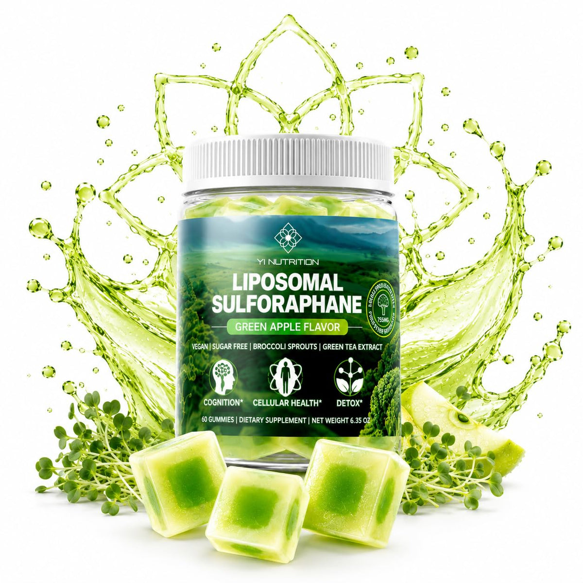 Gummies Liposomales de Sulforaphane Yi Nutrition en boîte vue de face