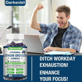 Gummies Lithium Orotate 20MG Darkenlst sur une assiette blanche