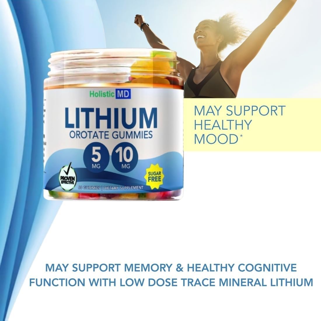 Gummies Lithium Orotate 5mg avec les ingrédients étiquetés