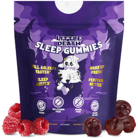 Gummies LITTLE DEATH de sommeil en forme de crâne, goût framboise
