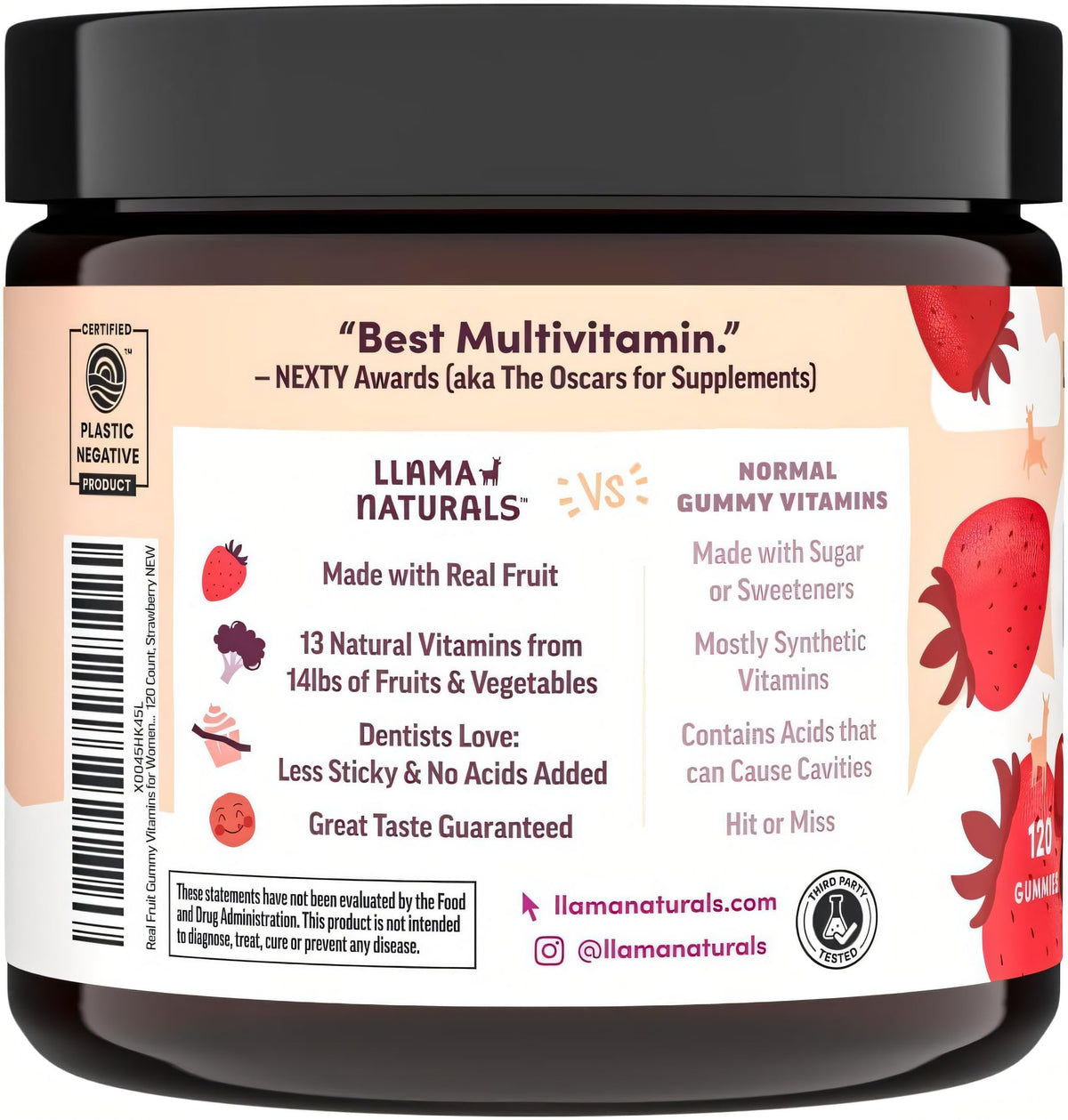 Gummies Llama Naturals Multivitamines, gros plan sur la texture