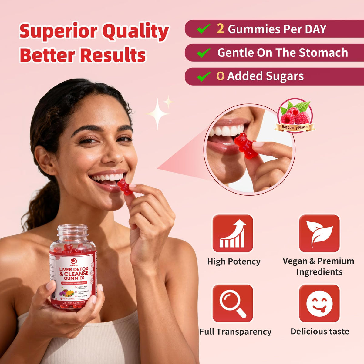 Gummies Lukaree Détox Foie 422g en vue de côté