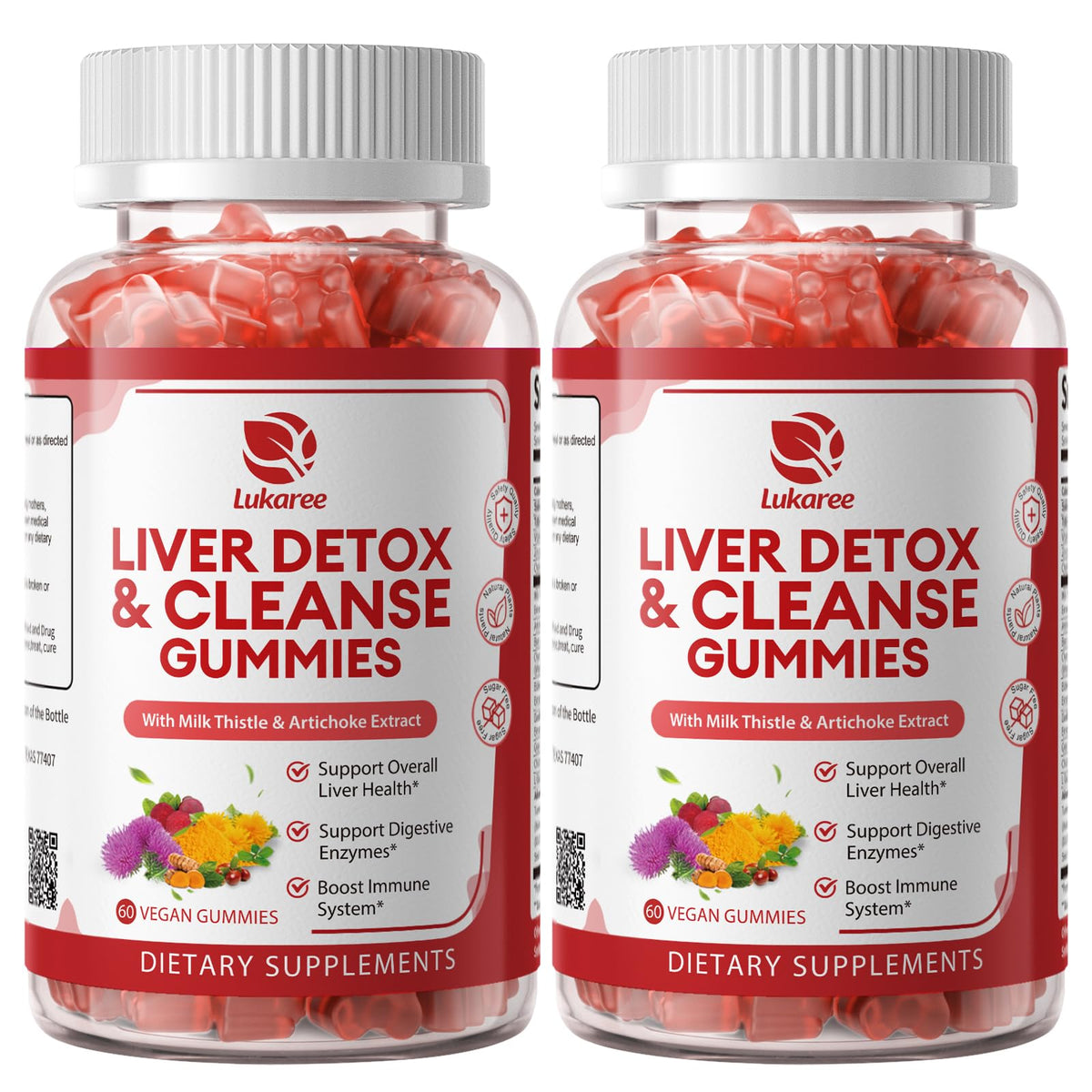Gummies Lukaree Détox Foie 422g en vue de face avec emballage