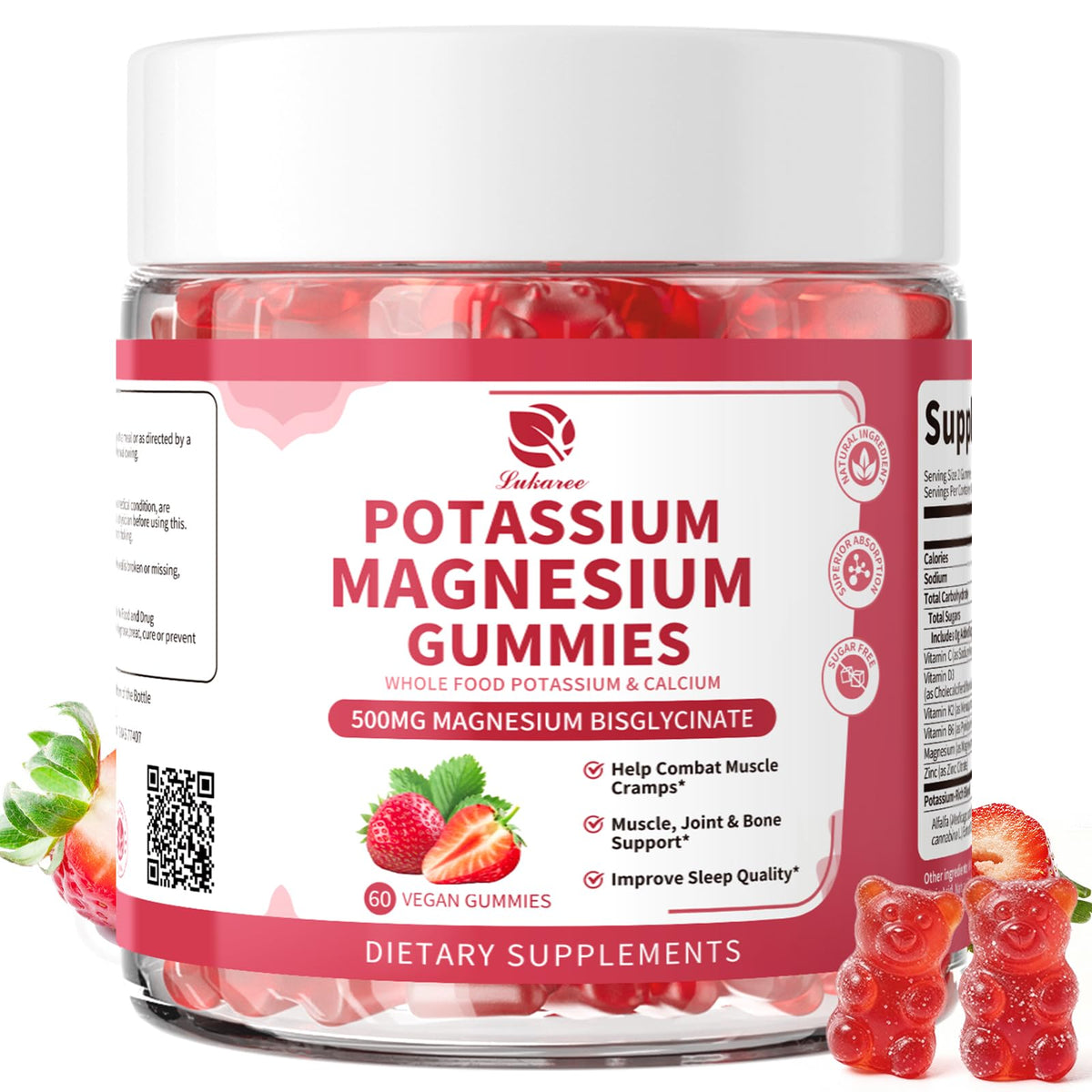 Gummies Lukaree Potassium Magnésium en pot large