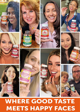 Gummies Lunakai à côté d'une cuillère, montrant la taille des gummies