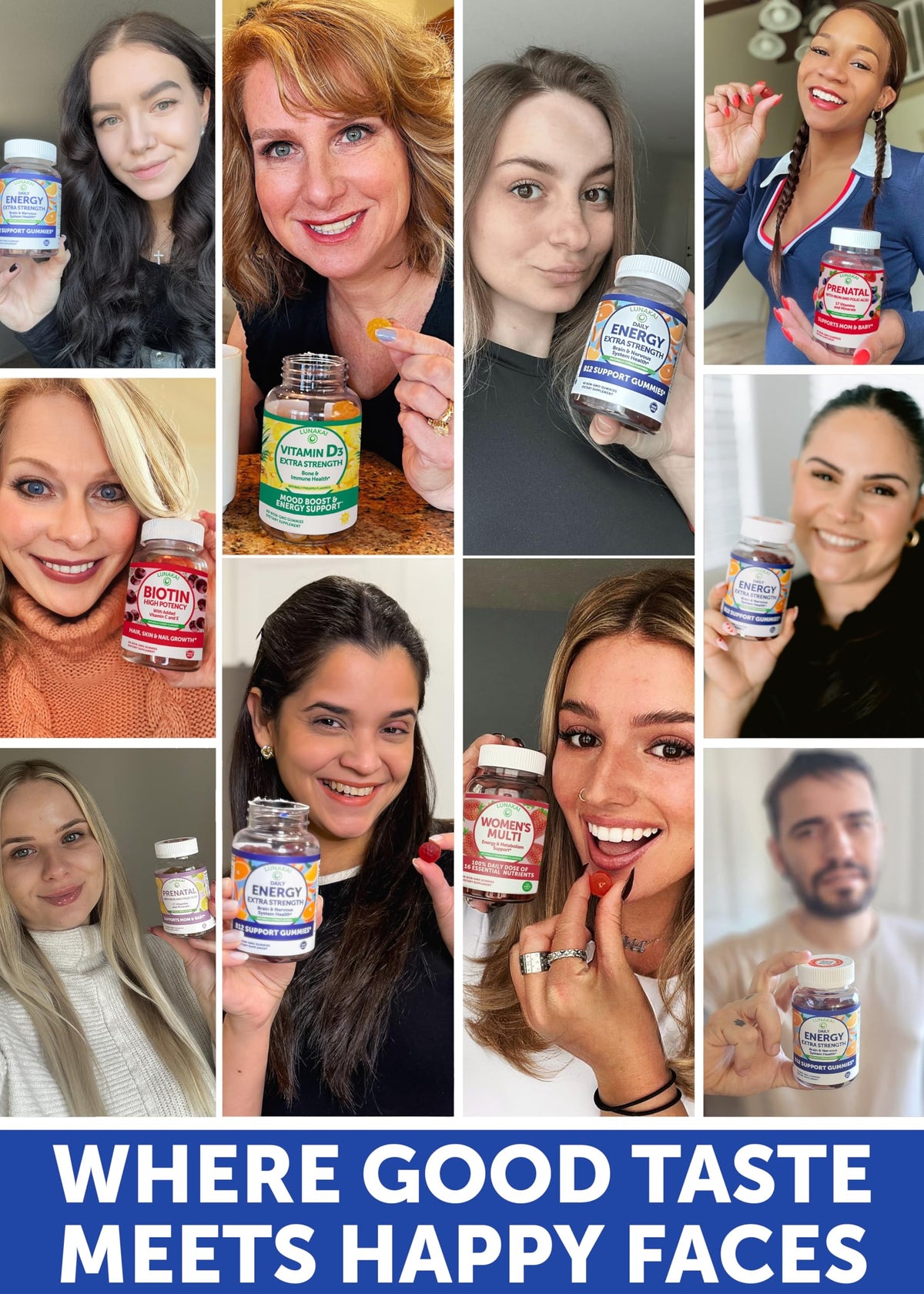 Gummies Lunakai au goût d'agrumes sur fond blanc