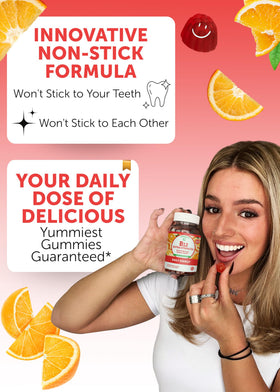 Gummies Lunakai B12 3000mcg sur une table avec orange