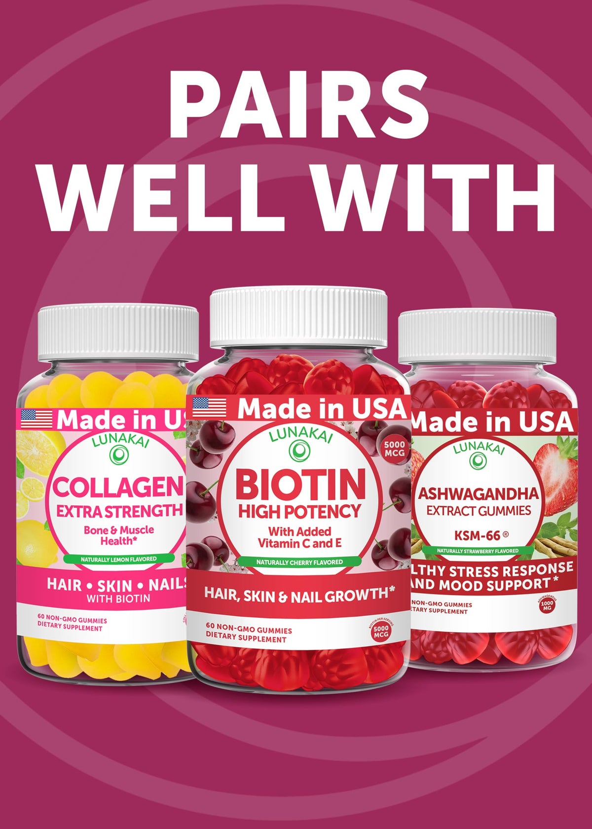 Gummies Lunakai, composition nutritionnelle sur l'emballage