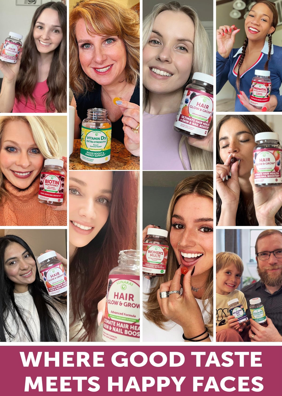 Gummies Lunakai pour cheveux, prise en main