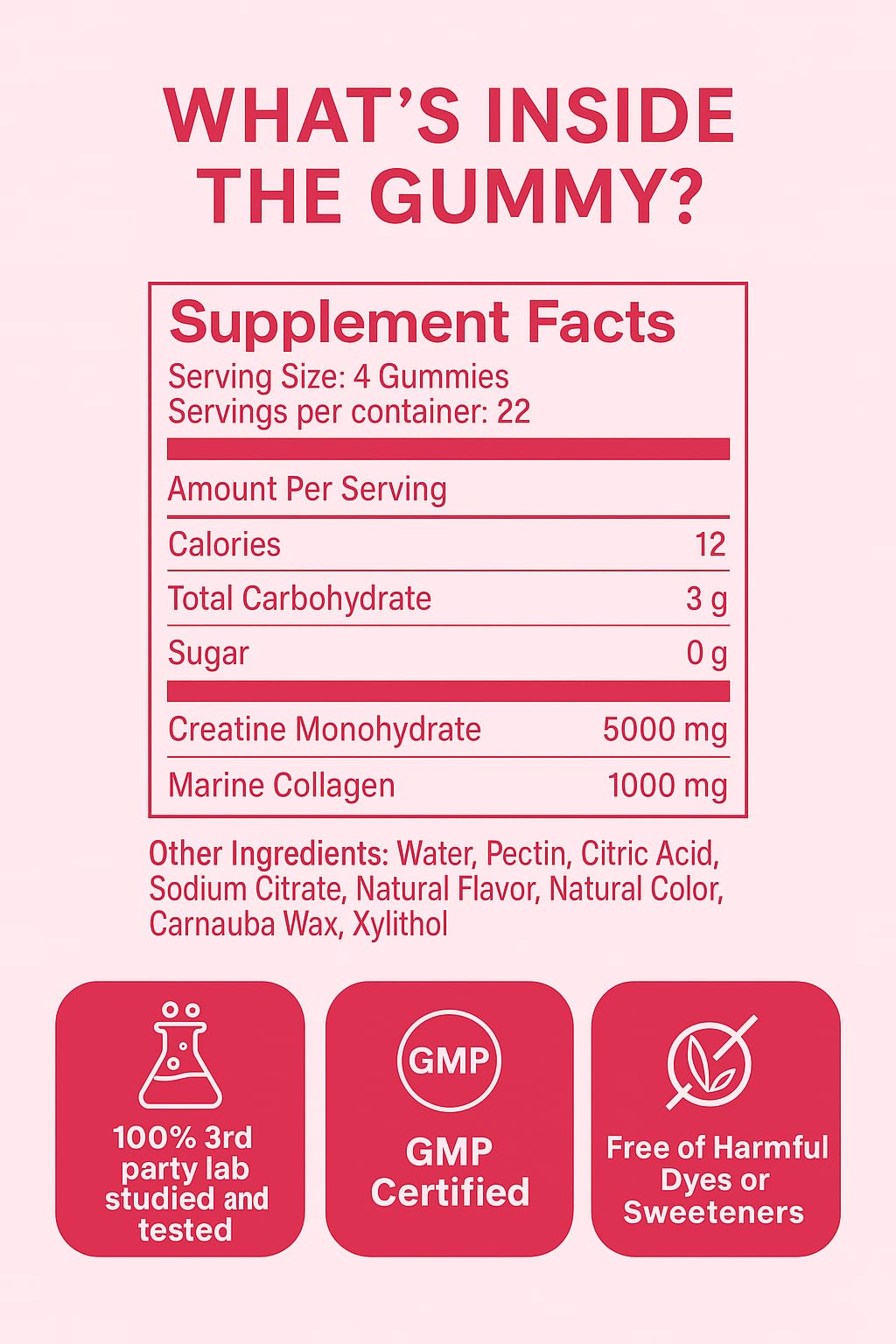 Gummies Lustrafit avec une vue rapprochée de la gomme