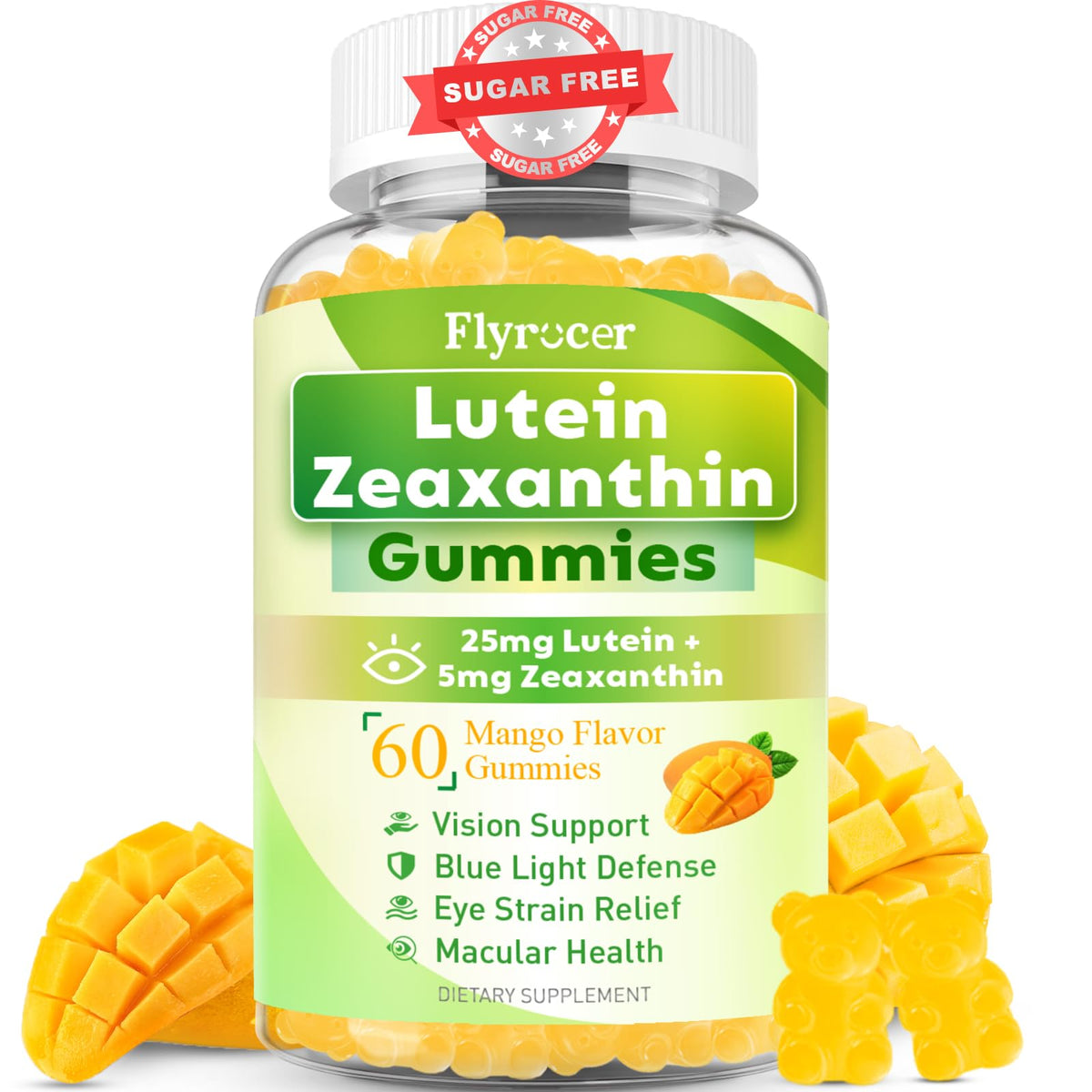 Gummies Luthéine Flyrocer 25mg en cubes de mangue