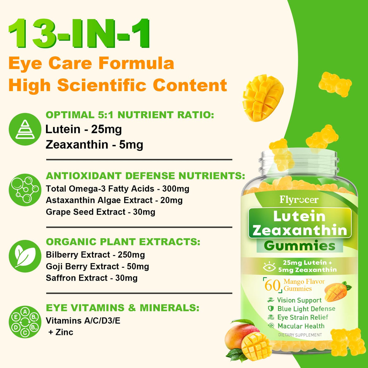 Gummies Luthéine Flyrocer avec ingrédients naturels