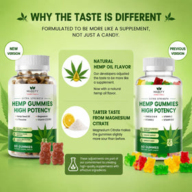 Gummies MABEFY à côté d'une bouteille d'eau