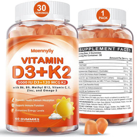 Gummies Maennyliy Vitamine D3 K2 5000 IU 120 mcg en boîte