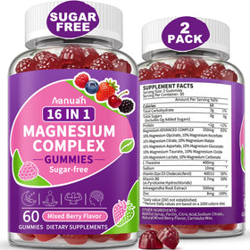Gummies magnésium Aanuan 16-en-1 en pot, vue de face
