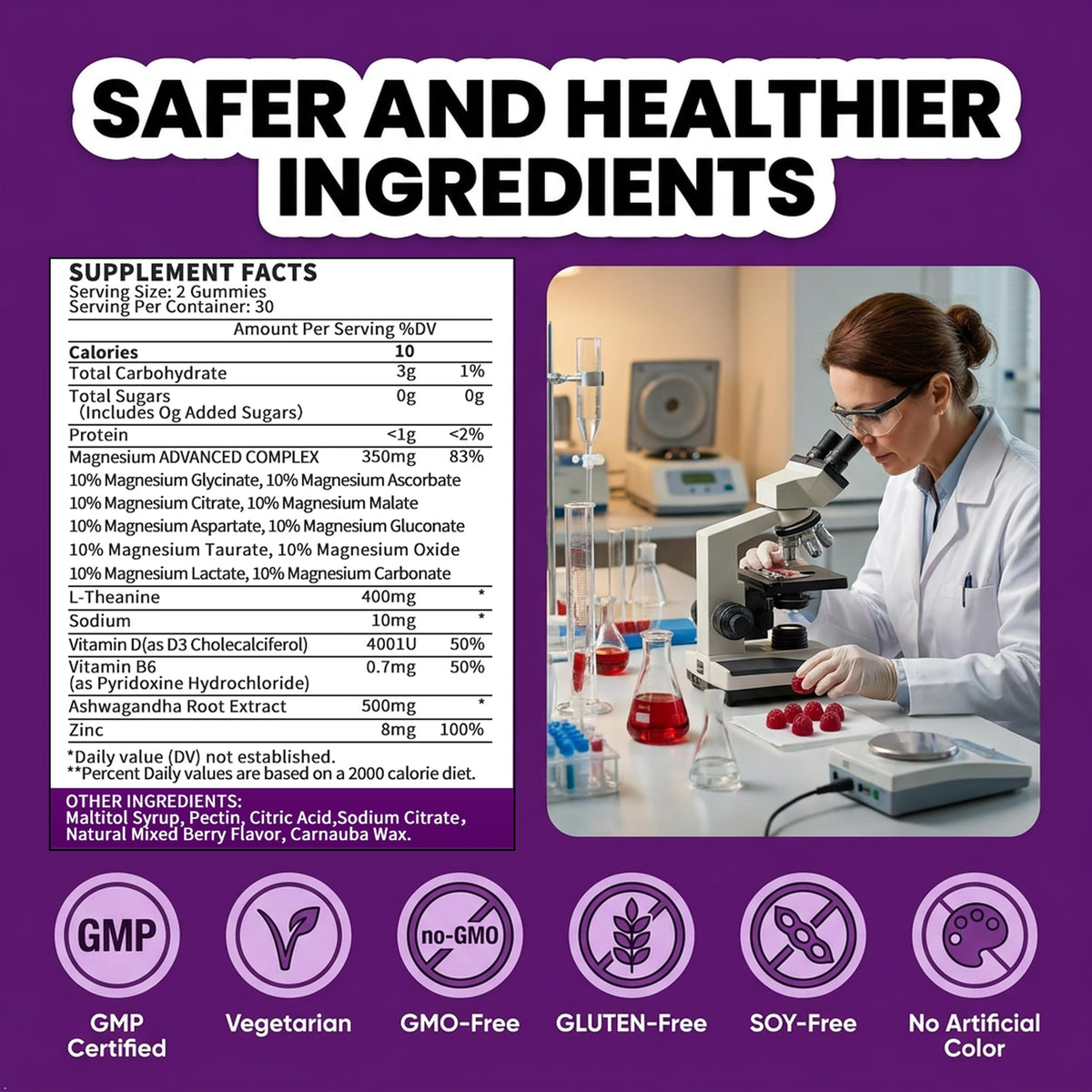 Gummies magnésium Aanuan 16-en-1, pot ouvert avec gummies