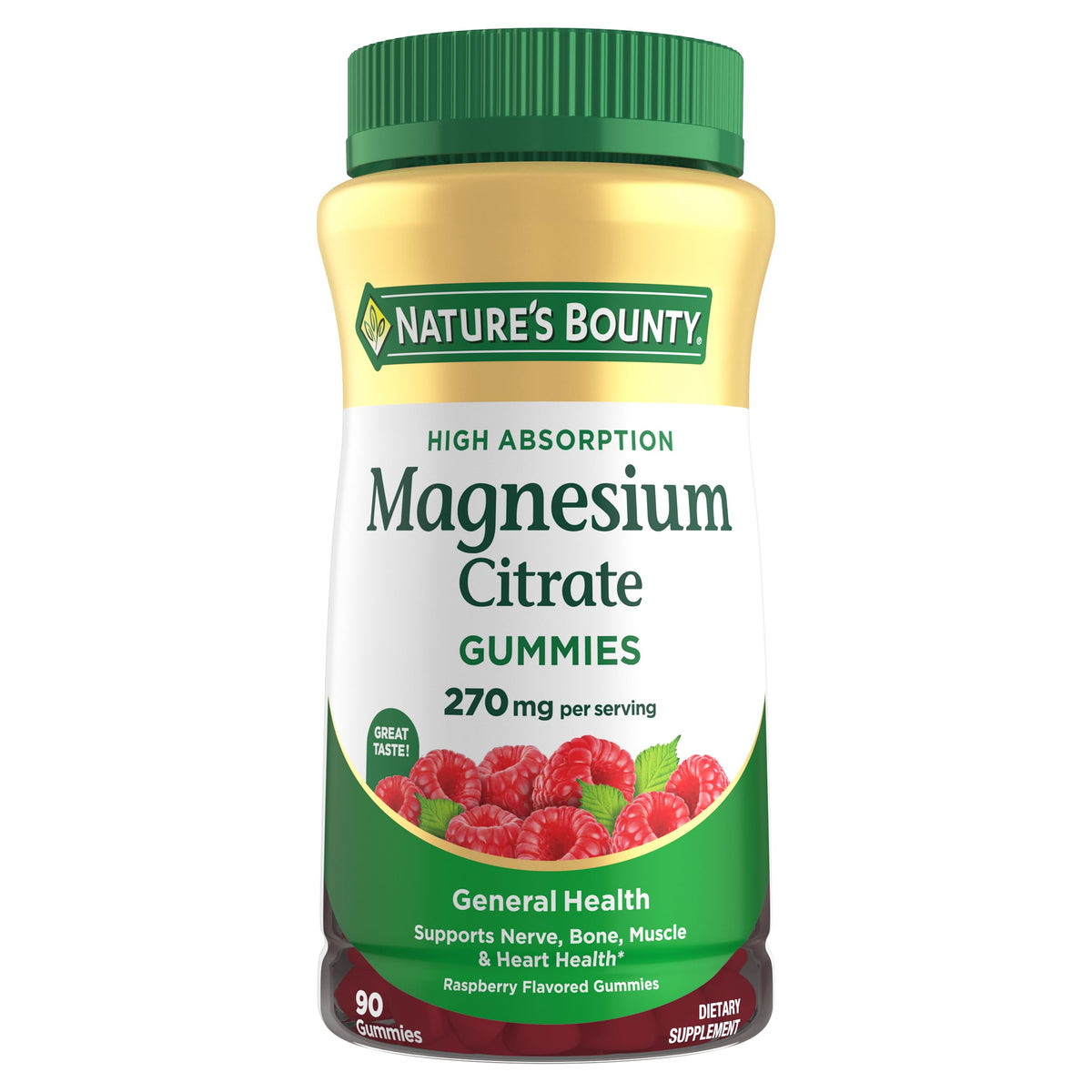 Gummies Magnésium Citrate Nature's Bounty 90 unités en bouteille