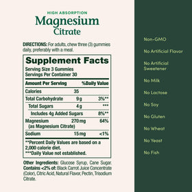 Gummies Magnésium Citrate Nature's Bounty montrant la texture