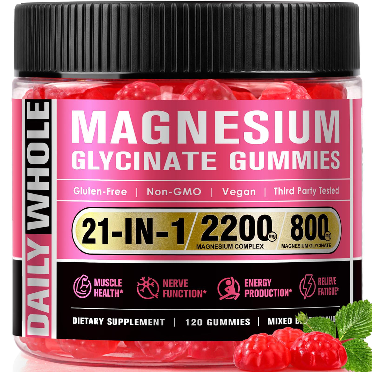 Gummies Magnésium DailyWhole 21 en 1 120 gummies dans leur emballage