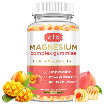Gummies Magnésium dilib 60 Gummies Pêche & Mangue vue de face