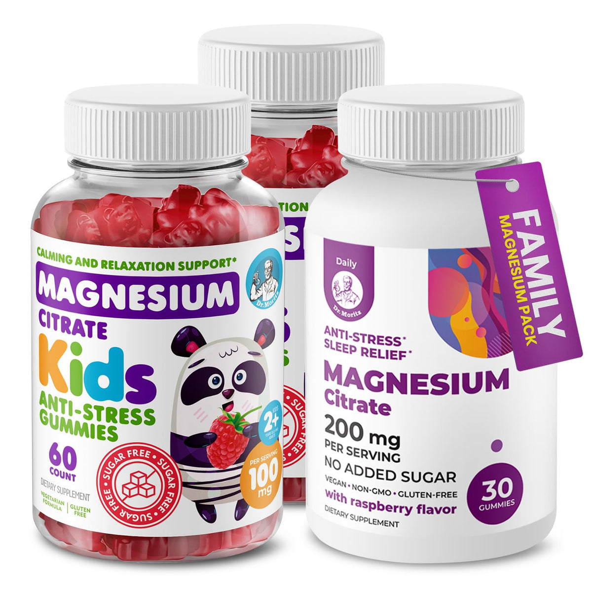Gummies magnésium DR. MORITZ pour adultes, 200mg, 30 unités