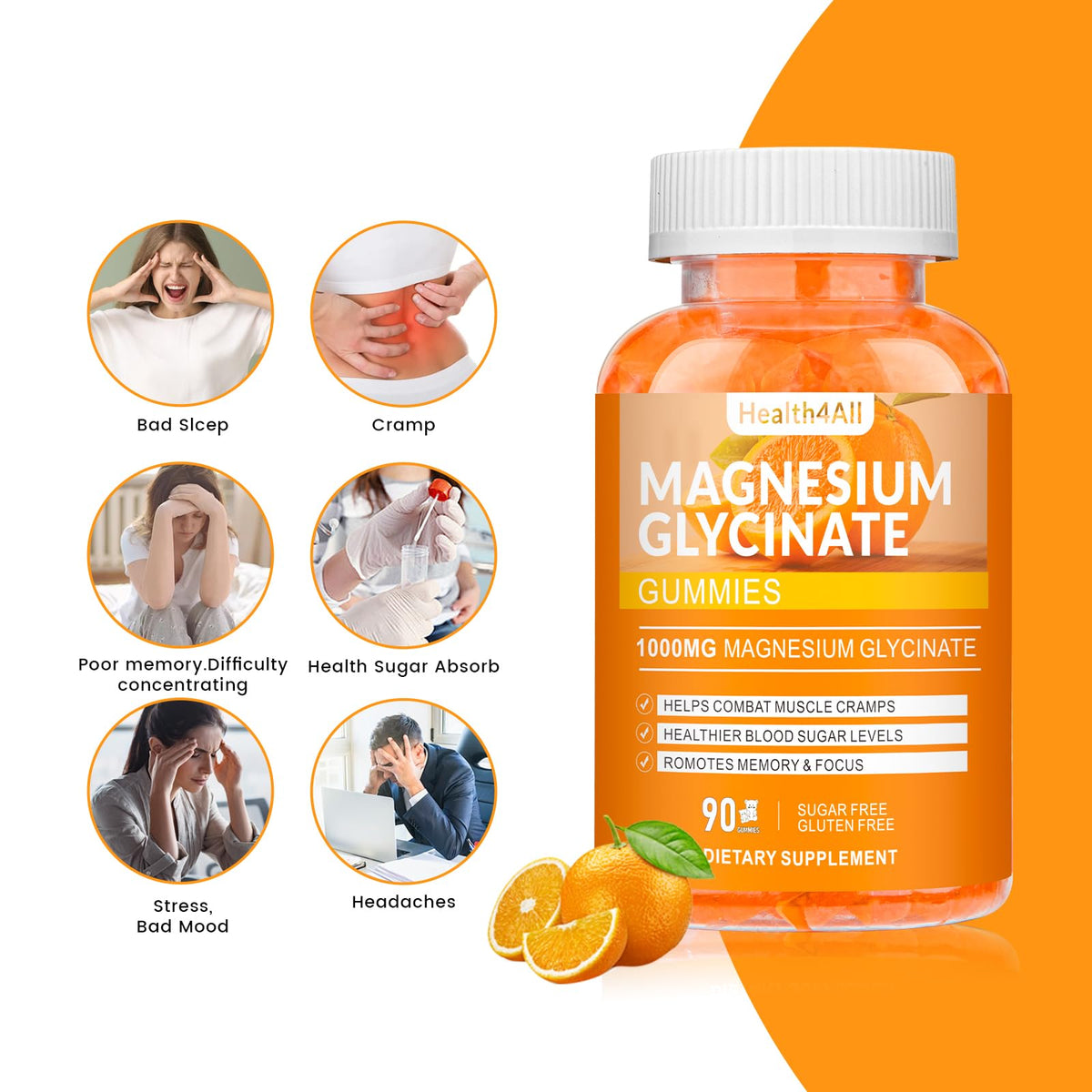Gummies Magnésium Glycinate 1000mg Health4All emballage