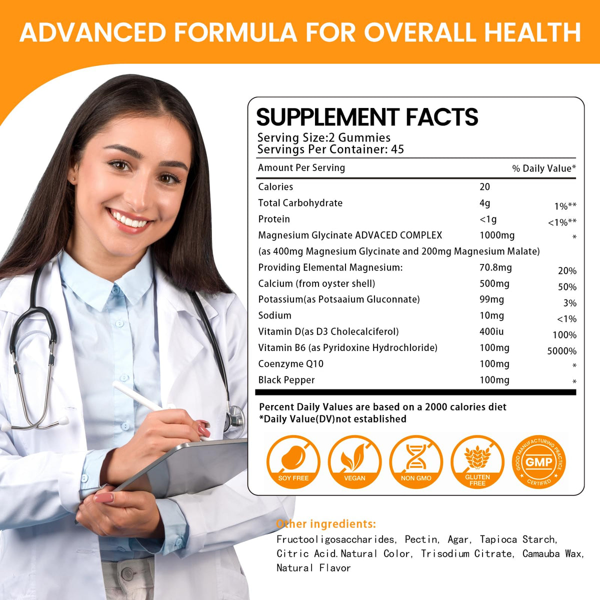 Gummies Magnésium Glycinate 1000mg Health4All main tenant le produit