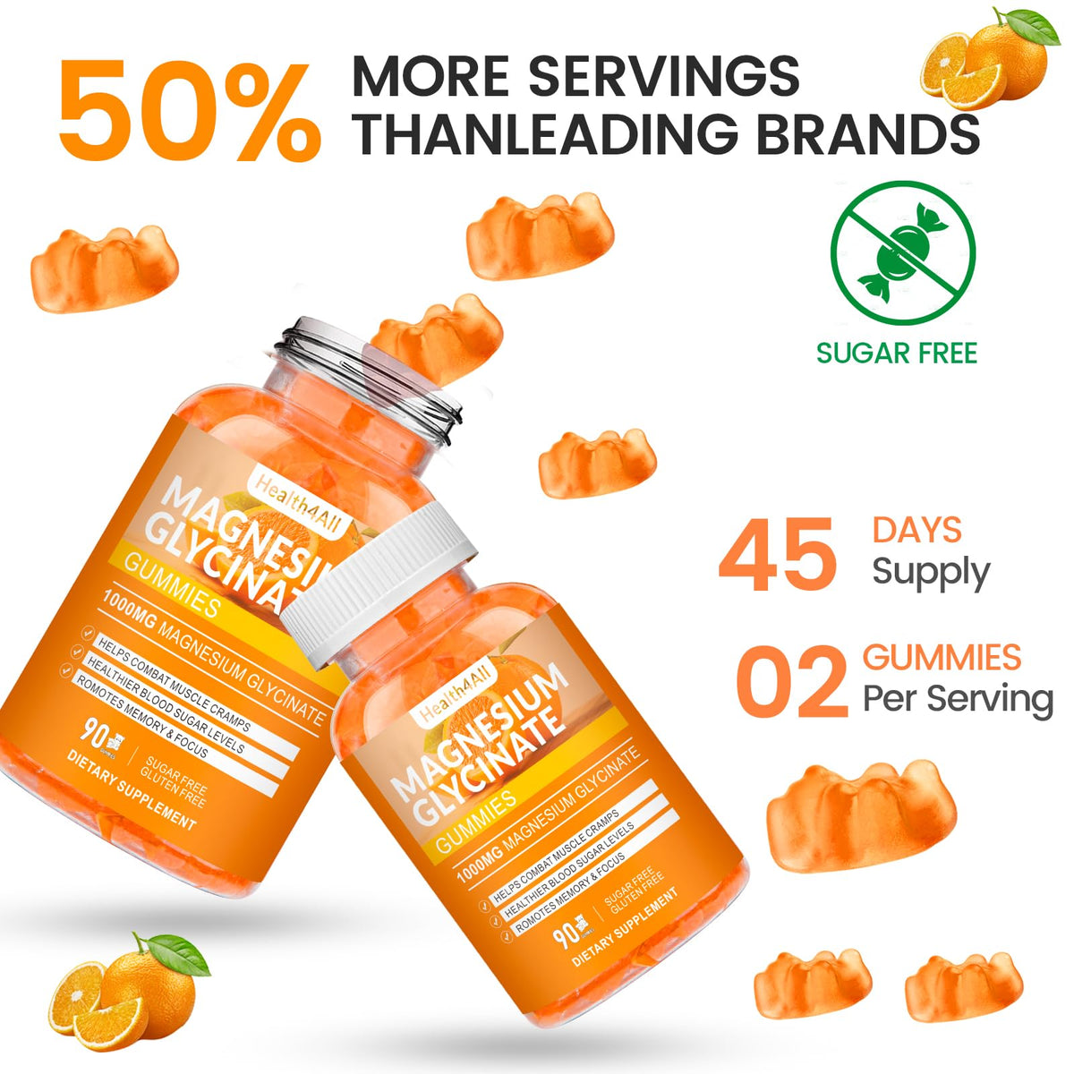 Gummies Magnésium Glycinate 1000mg Health4All vue de dos