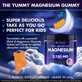 Gummies Magnésium Glycinate 2150MG Secret Element sur une table