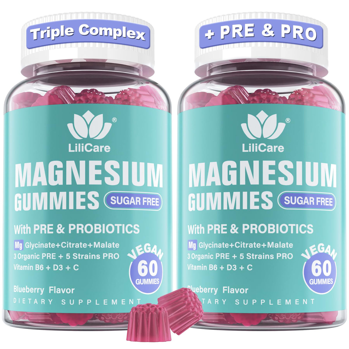 Gummies Magnésium Glycinate LILICARE 400mg avec emballage