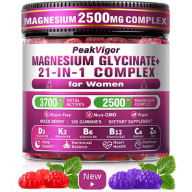 Gummies Magnésium Glycinate PeakVigor présentés dans une assiette