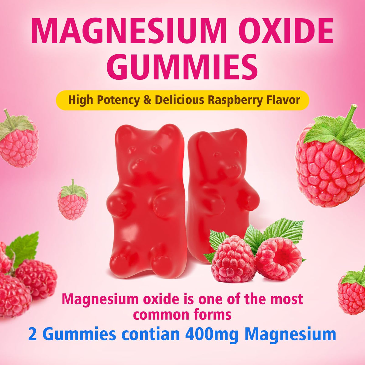 Gummies Magnésium Oxyde GrnLife 400mg avec des compléments alimentaires