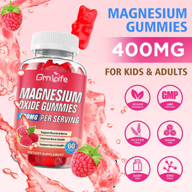 Gummies Magnésium Oxyde GrnLife 400mg en gros plan montrant la texture