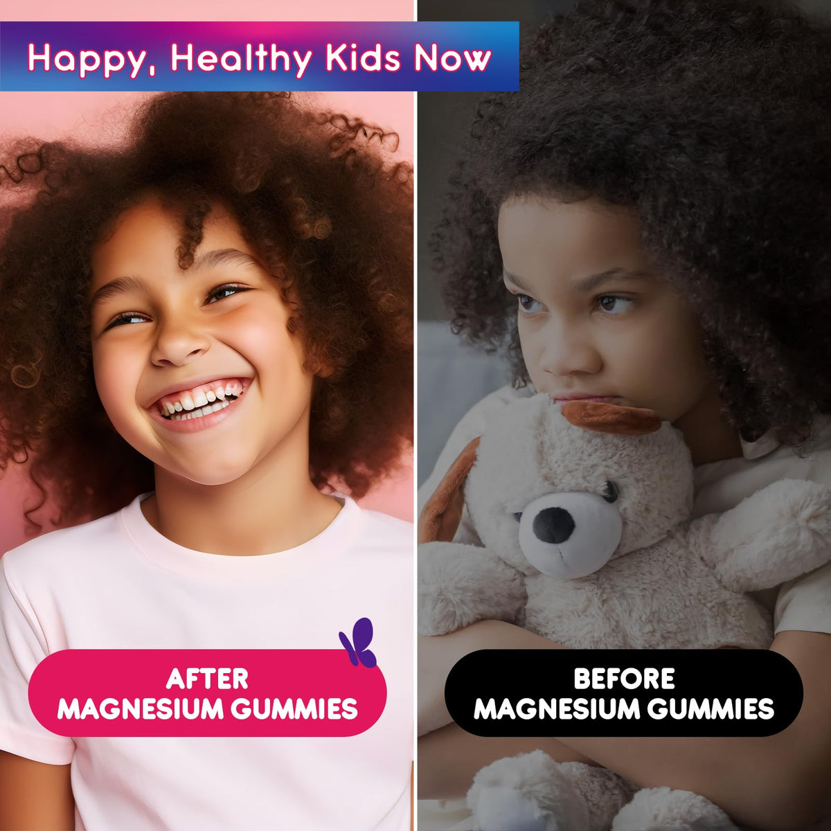 Gummies magnésium ReviNutra avec étiquette nutritionnelle