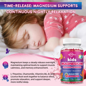 Gummies magnésium ReviNutra sur une table avec des fruits