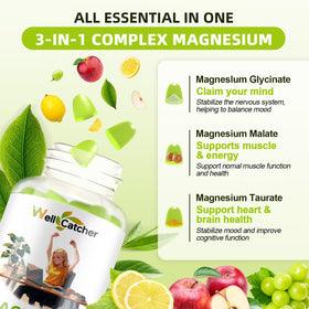 Gummies magnésium Wellcatcher avec ingrédients listés