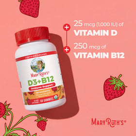 Gummies MARYRUTH'S à la vitamine D3 et B12, vue de côté