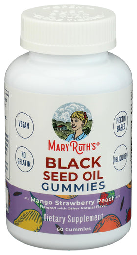 Gummies MARYRUTH'S avec des fruits en arrière-plan