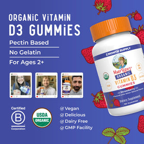 Gummies MARYRUTH'S avec des fruits frais en arrière-plan
