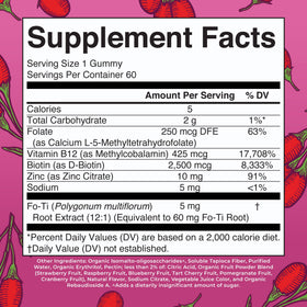Gummies MARYRUTH'S Biotine avec goût de baies de goji sur fond blanc