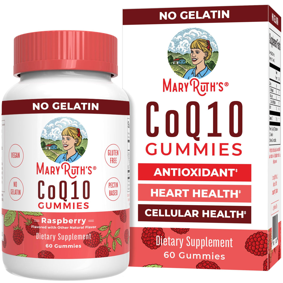 Gummies MARYRUTH'S CoQ10 120 mg framboise en boîte