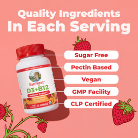 Gummies MARYRUTH'S sur une surface en bois, mise en scène