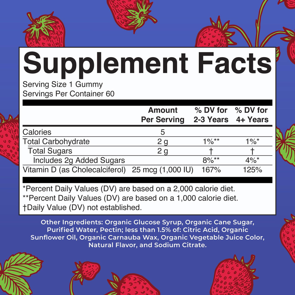 Gummies MARYRUTH'S vitamine D3 biologique, vue de près