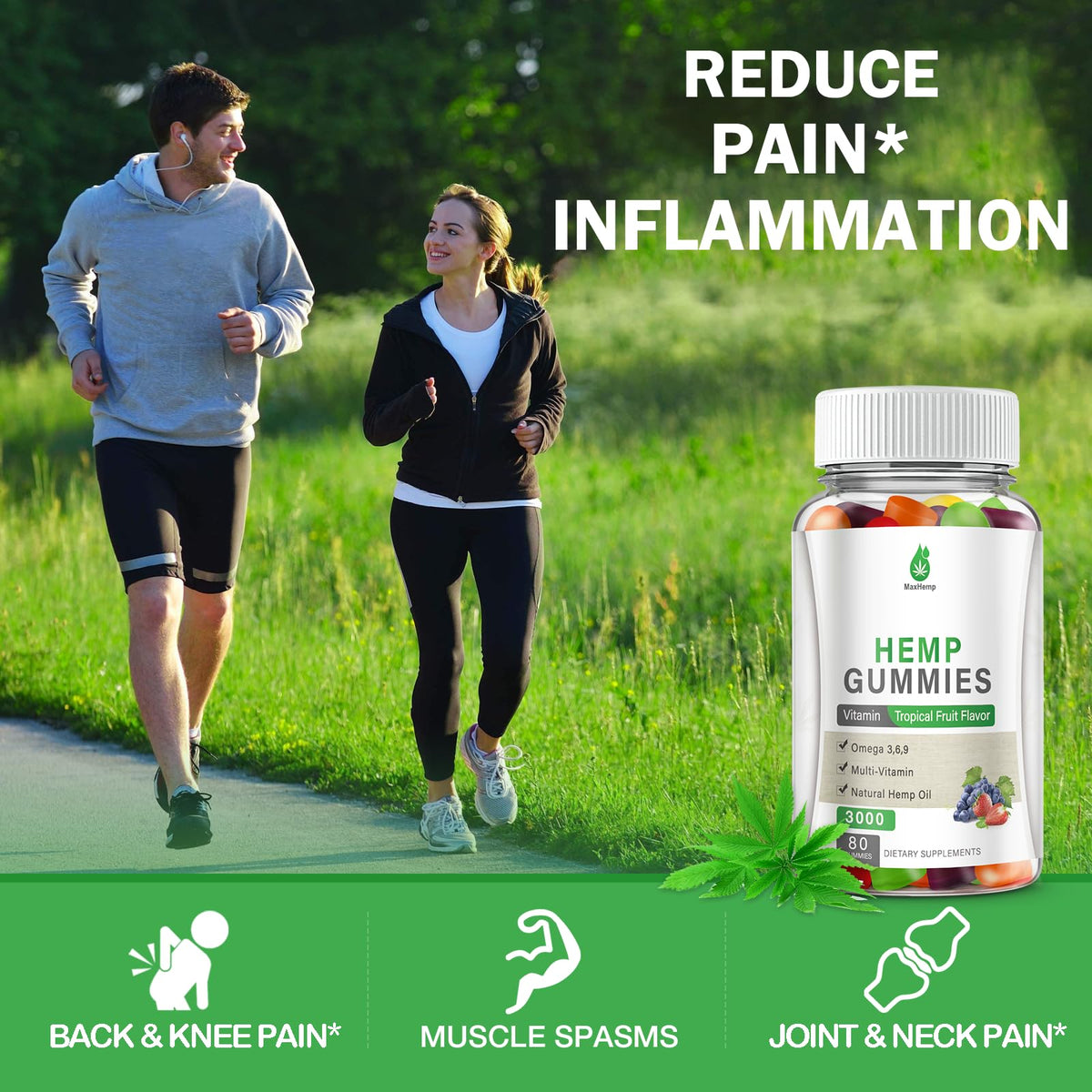 Gummies MaxHemp au chanvre avec pectine d'origine fruitière