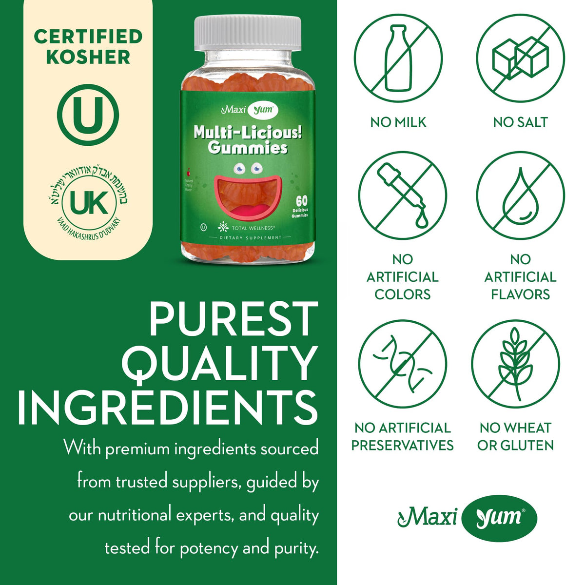 Gummies Maxi Health multivitamines avec une cuillère